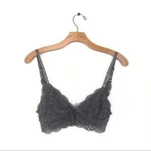 XOXO Gray Lace Bralette Small